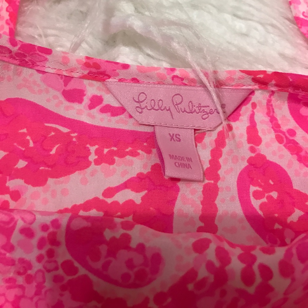 Lilly Pulitzer Pink Swirl Print Sleeveless Tank - Picture 5 of 7